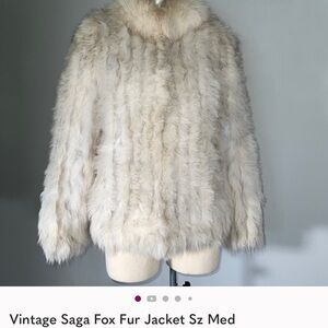 Saga Furs Cream Fox Fur Jacket